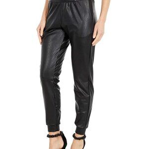 Commando Faux Leather Jogger Pant High Rise Black Women's Large